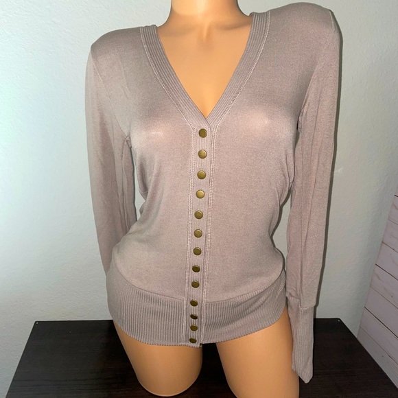 Button Front Sexy Long Sleeve Cardigan - Picture 1 of 5